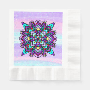 Hübsch farbenfroh Lila Mandala Mystical Serviette
