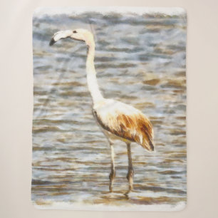 Hübsch Flamingo Fledgling Watercolor Sherpadecke