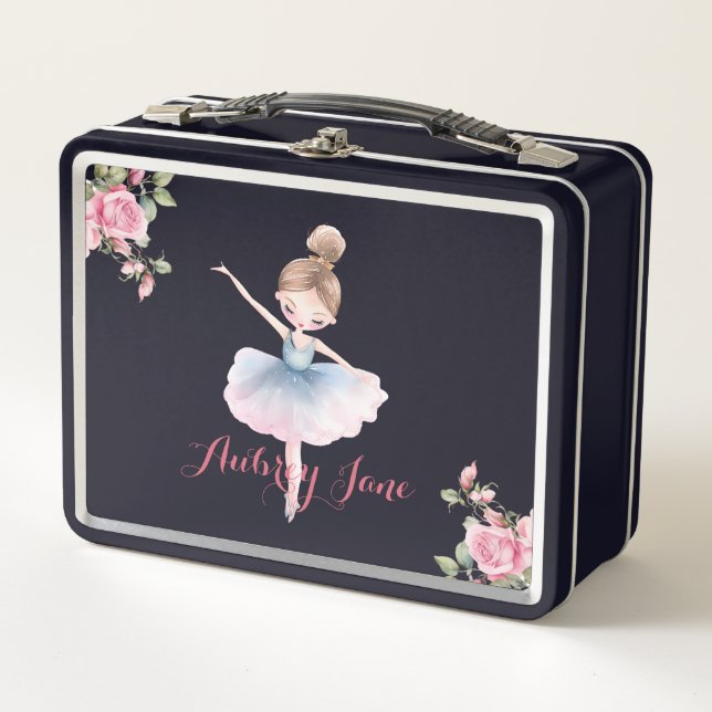 Hübsch Floral Ballerina Metall Brotdose (Vorderseite)