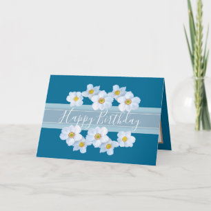 Hübsch Floral Bouquet Anemone Blume Blue Birthday Karte
