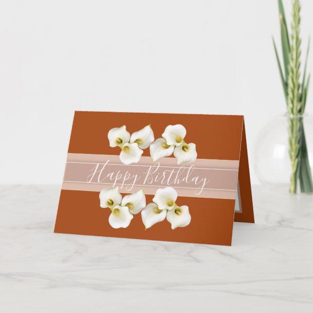 Hübsch Floral Bouquet Lily Blume Orange Birthday Karte (Vorderseite)