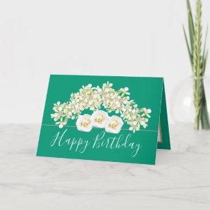 Hübsch Floral Bouquet Weißer Orchid Blume Geburtst Karte