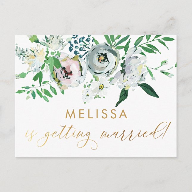 Hübsch Floral Gouache Boho Blume Brautparty Postkarte (Vorderseite)