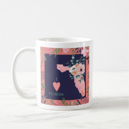 Hübsch Floral I Liebe Florida Staat Karte Kaffeetasse