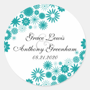 Hübsch Florals Aquamarin Stickers