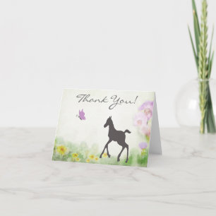 Hübsch Foal and Butterfly Horse Vielen Dank Karten