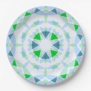 Hübsch Fun Boy's Blue Green Birthday Magic Star Pappteller