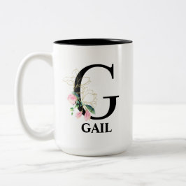 HÜBSCH G MIT MONOGRAMM ZWEIFARBIGE TASSE