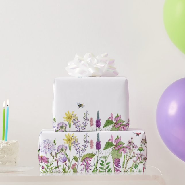 Hübsch Garden Blume Bienen Blumenkohl Botanische K Geschenkpapier (Partygeschenke)