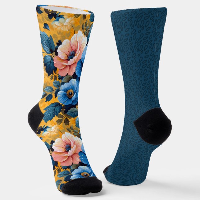 Hübsch-gelb-orangefarbene Muster unübertroffen Socken (Gewinkelt)