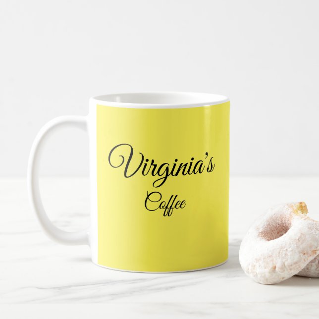 Hübsch-Gelb-Personalisiert-Kaffee-Tasse Kaffeetasse (Mit Donut)
