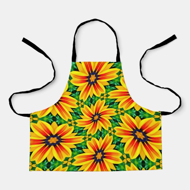 Hübsch-Gelbe Blume Muster Schürze (Vorderseite)