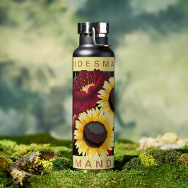 Hübsch-Gelbe Sonnenblume Brautjungfrau Hochzeit Trinkflasche