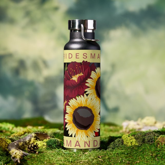 Hübsch-Gelbe Sonnenblume Brautjungfrau Hochzeit Trinkflasche (Außenbereich)
