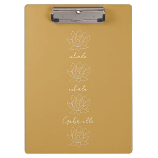 Hübsch Gelbe und weiße Lotus Blume Yoga Klemmbrett