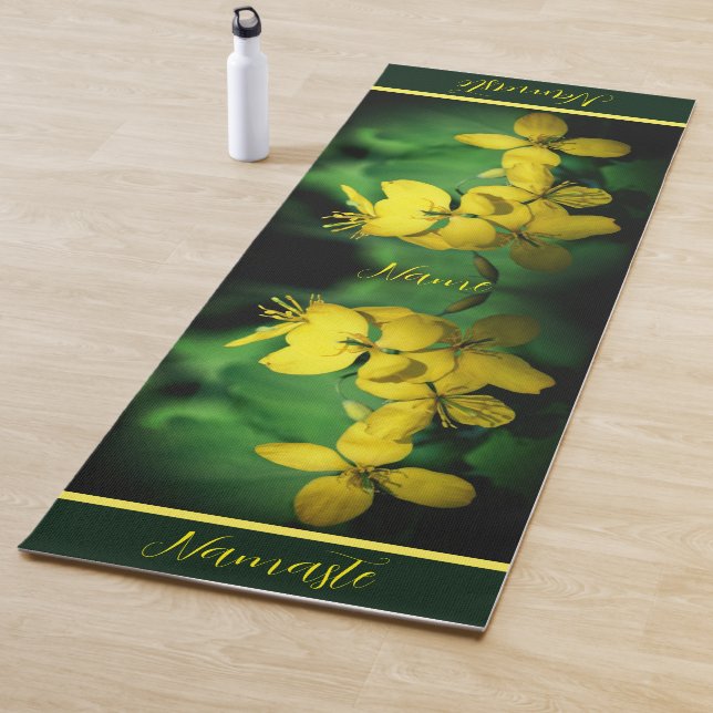 Hübsch Gelbe Wildblumen Personalisiert Yogamatte (Beispiel)