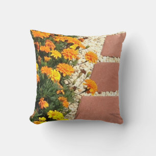 Hübsch Gelborange Marigold Blume Kissen
