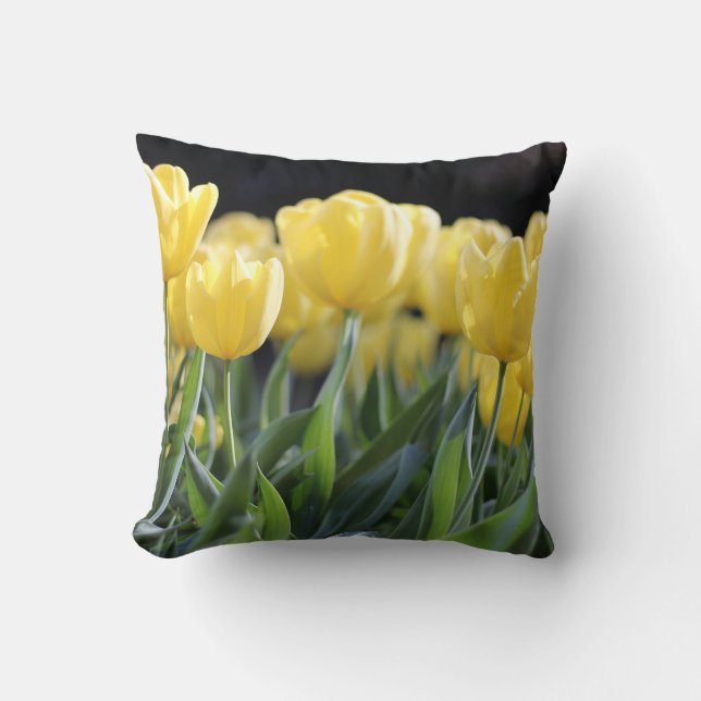 Hübsch-Gelbtulpen-Kissen Kissen (Vorderseite)