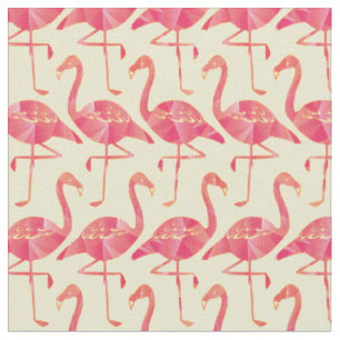 Hübsch geometrisches rosa Flamingos-Muster Stoff