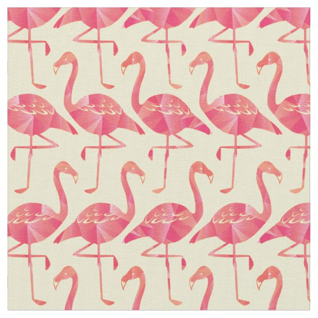 Hübsch geometrisches rosa Flamingos-Muster Stoff (Nahaufnahme)