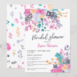 Hübsch gepresste Blume Drehbuch chic Brautparty Einladung
