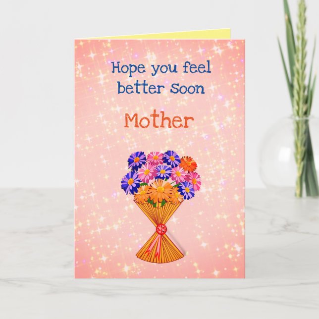 Hübsch Get Well bald Mother Gruß Karte (Vorderseite)