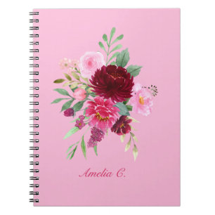 Hübsch Girl Pink Floral Notebook Notizblock