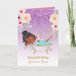 Hübsch Girly Black Girl zum Geburtstag - Viele The Karte