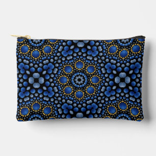 Hübsch Girly Blue & Gold Dot Art Mandala Muster Zubehörtasche