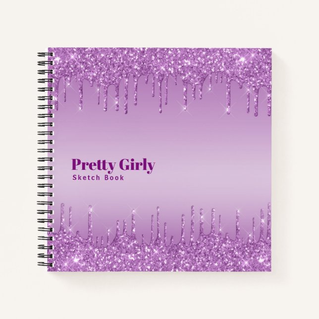 Hübsch Girly Glitzer Glam Sketchbook Doodles Notes Notizbuch (Vorderseite)