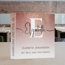Hübsch Girly Rose Gold Glitzer Mit Monogramm