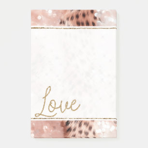 Hübsch Girly Rose Gold Leopard Bokeh Post-it Klebezettel