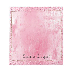 Hübsch Girly Sugar Pink Glitzer Leopard Notizblock