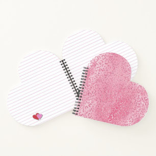 Hübsch Girly Sugar Pink Glitzer Leopard Notizbuch