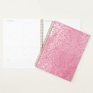 Hübsch Girly Sugar Pink Glitzer Leopard Planer