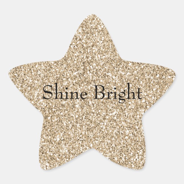 Hübsch Glam Gold Glitzer Stern-Aufkleber (Vorderseite)
