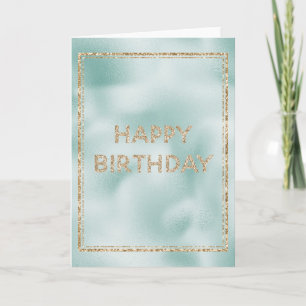 Hübsch Glam Mint Green Gold Glitzer Geburtstag Karte