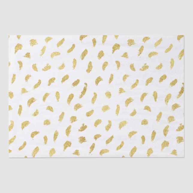 Hübsch Gold Glam White Abstrakt Seidenpapier (Vorderseite)