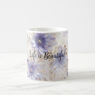 Hübsch Gold Lila Pearl Weiße Blume Kaffeetasse