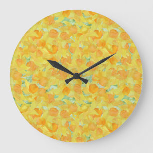 Hübsch Golden Yellow Watercolor Große Wanduhr