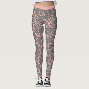 Hübsch grau mit rosa Wirbel Yogahose, Leggings