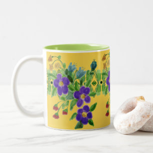 Hübsch grün und goldgelb zweifarbige tasse