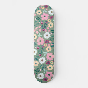 Hübsch-grüne Rosa-Blume Botanisch Skateboard