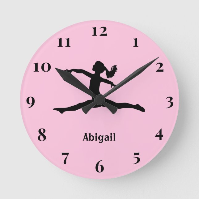 Hübsch Gymnastik-Silhouette mit eigener Großuhr Runde Wanduhr (Vorderseite)
