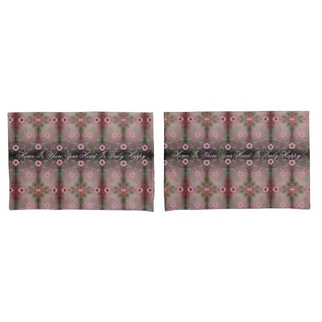Hübsch Happy Heart Pink Kissen Case Set Kissenbezug (Vorderseite-Set)