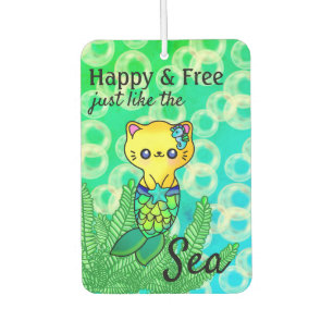 Hübsch Happy Mermaid Cat Ocean Wave Blase Autolufterfrischer