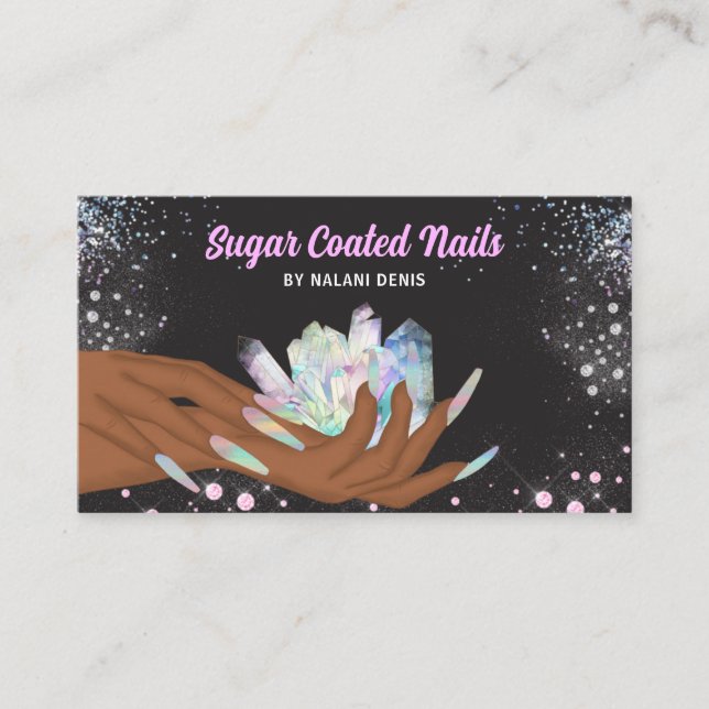 Hübsch Holographic Crystal Glitzer Nails Visitenkarte (Vorderseite)