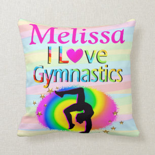 HÜBSCH I LIEBE GYMNASTICS PERSONALISIERT PILLOS KISSEN