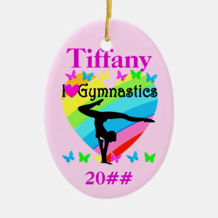 HÜBSCH I LIEBE GYMNASTICS PERSONALISIERTE ORNATION KERAMIKORNAMENT