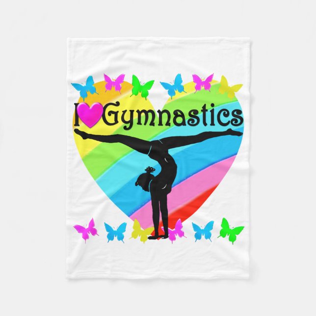 HÜBSCH I LIEBE GYMNASTICS RAINBOW DESIGN FLEECEDECKE (Vorderseite)